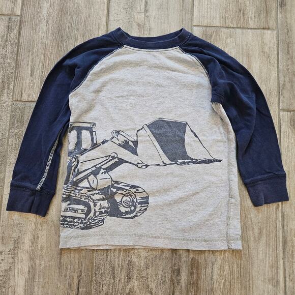 Hanna Andersson Other - Hanna Andersson Long Sleeve Shirt Boys 110 US 5 Gray Construction Graphic Truck